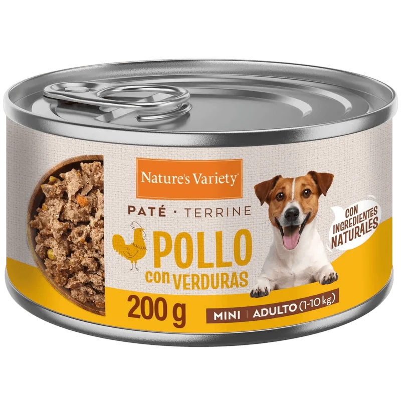 Nature's Variety Paté de Pollo con Verduras Lata Húmeda para Perros Mini