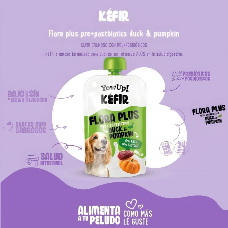 YowUp Flora Plus Kéfir con Pato y Calabaza para Perros 115 g