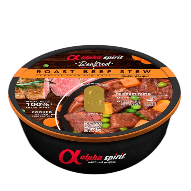 Alpha Spirit Real Food Guiso de Ternera para Perros — Comida Húmeda Natural