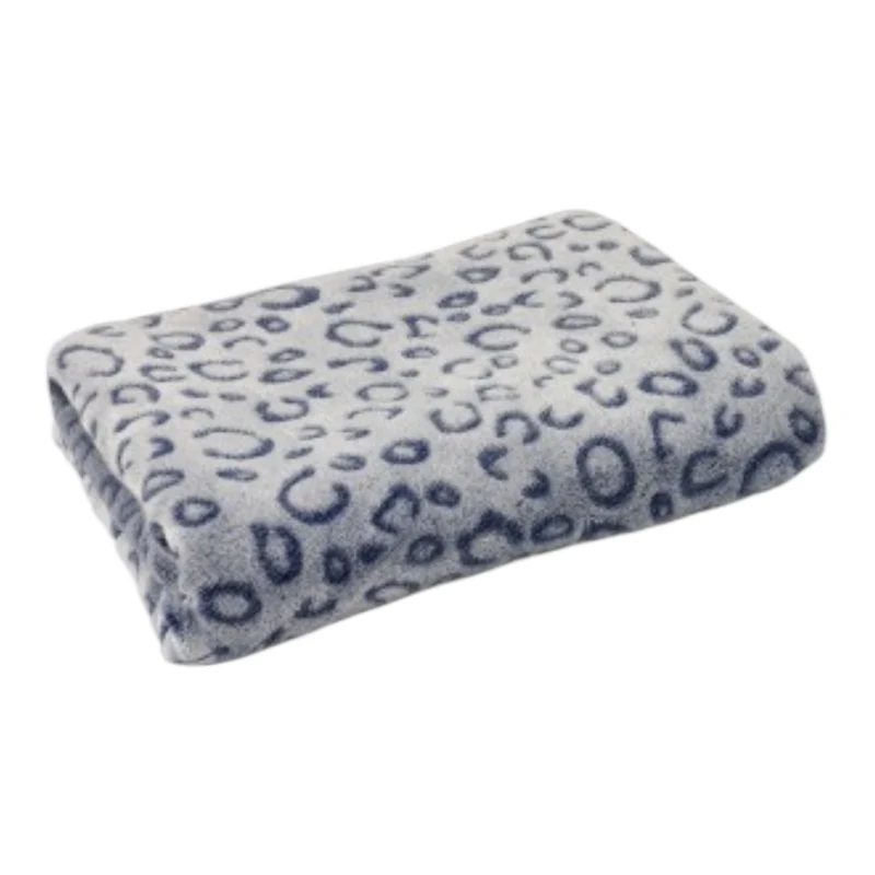 Manta Animal Print Azul para Perros y Gatos — Suave y Cálida
