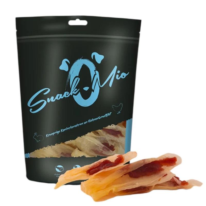 SnackOmio Orejas de Conejo con Pollo para Perros — Snack Natural