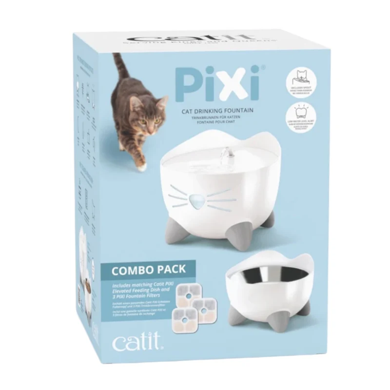 Combo Catit PIXI Fuente y Comedero para Gatos — Pack Completo