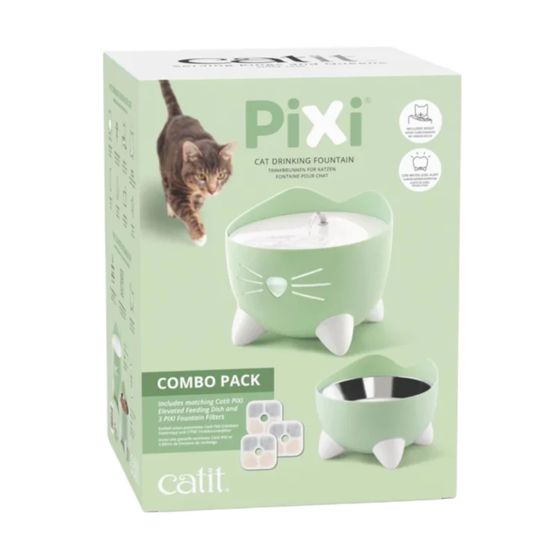 Combo Catit PIXI Fuente y Comedero para Gatos — Pack Completo