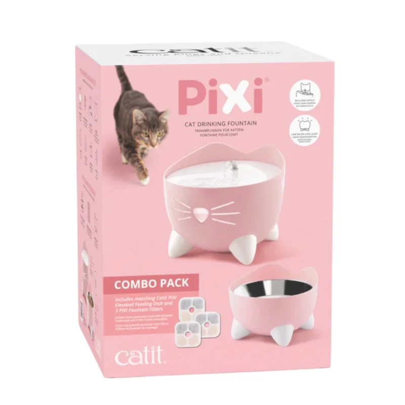 Combo Catit PIXI Fuente y Comedero para Gatos — Pack Completo