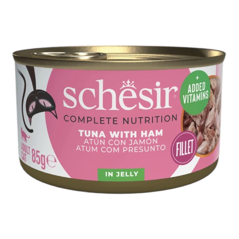 Schesir Atún y Jamón para Gatos — Alimento Completo 85g