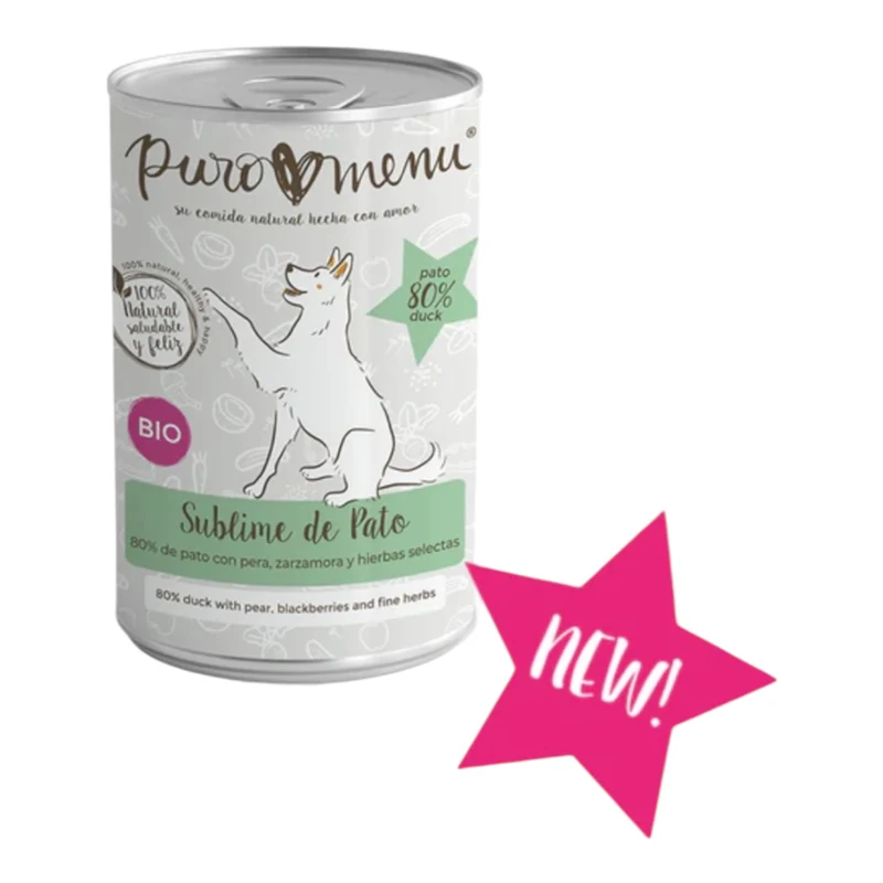Puromenu Sublime de Pato — Comida Húmeda Ecológica para Perros