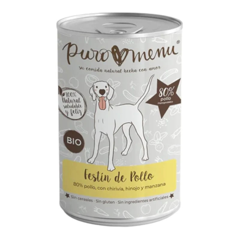 Puromenu Festín de Pollo Bio — Comida Húmeda Ecológica para Perros