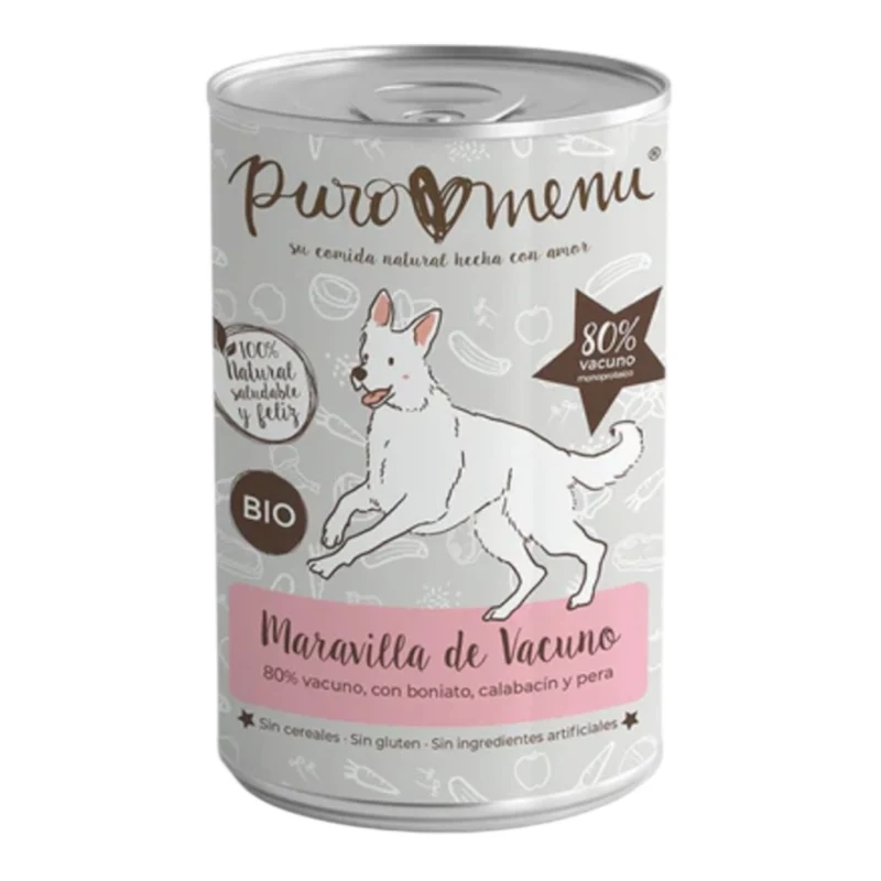 Puromenu Maravilla de Vacuno Bio para Perros — Comida Húmeda Ecológica