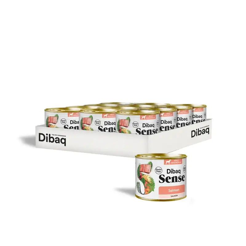 Dibaq Sense Comida Húmeda Perros Salmón, 12 x 190 gr