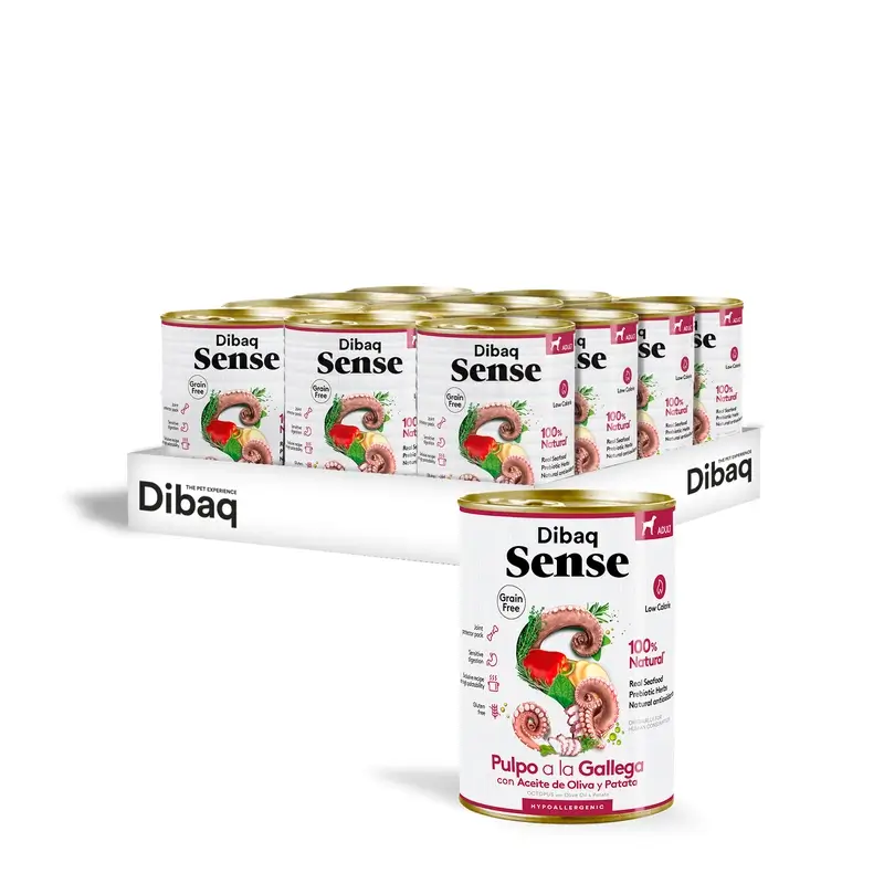 Dibaq Sense Comida Húmeda Perros Grain Free Pulpo A La Gallega, 12 x 380 gr