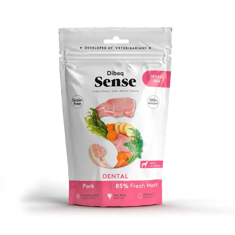 Dibaq Sense Snack Perros Dental Cerdo, 8 x 100 gr