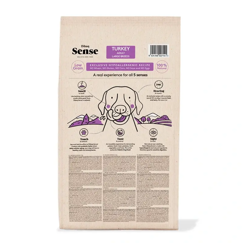 Dibaq Sense Pienso Perros Low Grain Pavo Adulto Maxi, 12 kg