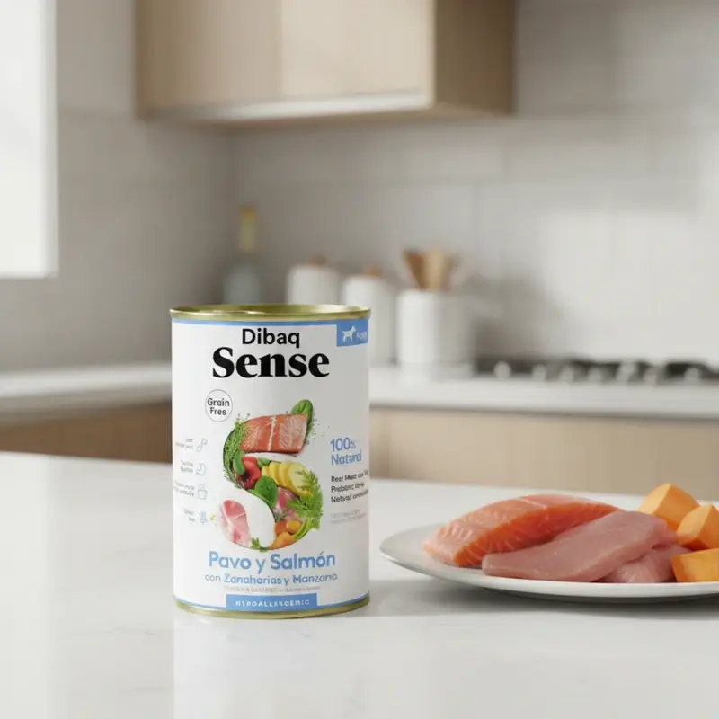 Dibaq Sense Comida Húmeda Perros Salmón Y Pavo Cachorros, 12 x 380 gr