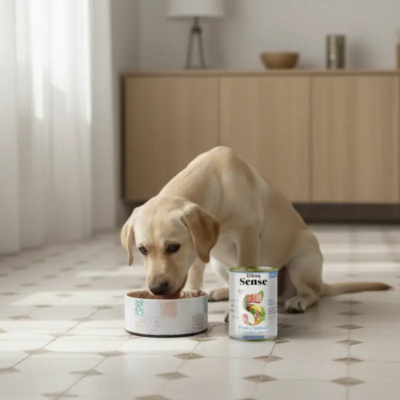 Dibaq Sense Comida Húmeda Perros Salmón Y Pavo Cachorros, 12 x 380 gr