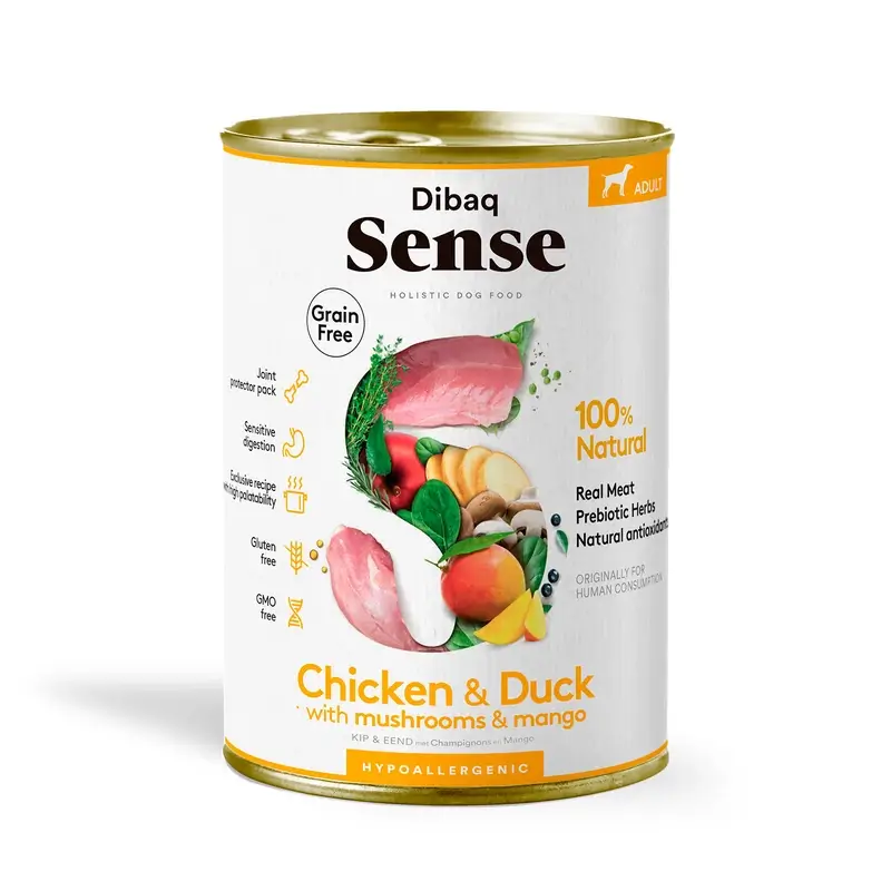 Dibaq Sense Comida Húmeda Perros Pollo Y Pato, 12 x 380 gr
