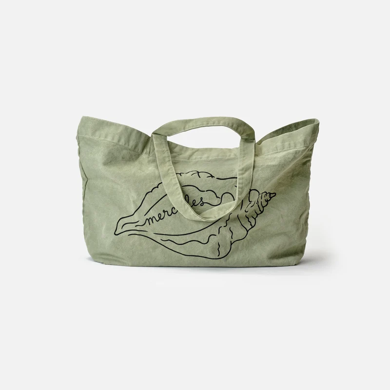 Canvas tote Shell Verde claro