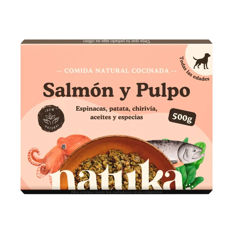 Natuka Menú Cocinado de Salmón y Pulpo