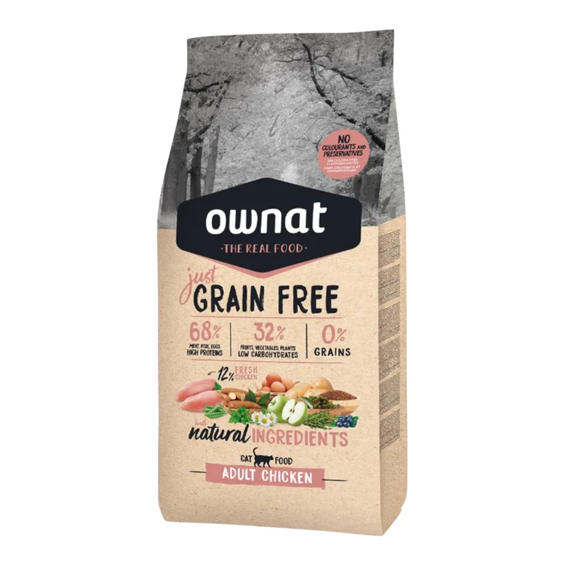 Ownat Grain Free Just Adult Chicken para Gatos — Pienso Sin Cereales