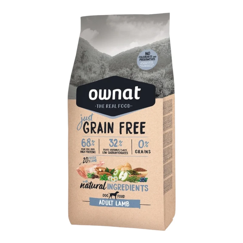 Ownat Just Grain Free Cordero para Perros — Pienso Sin Cereales