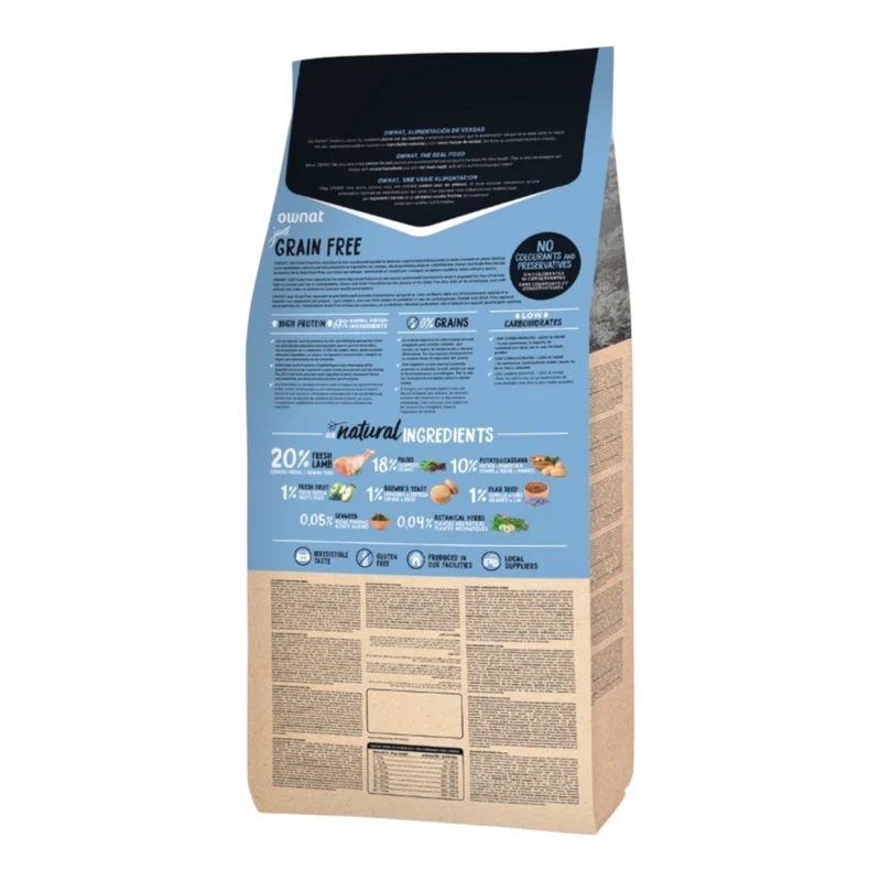 Ownat Just Grain Free Cordero para Perros — Pienso Sin Cereales