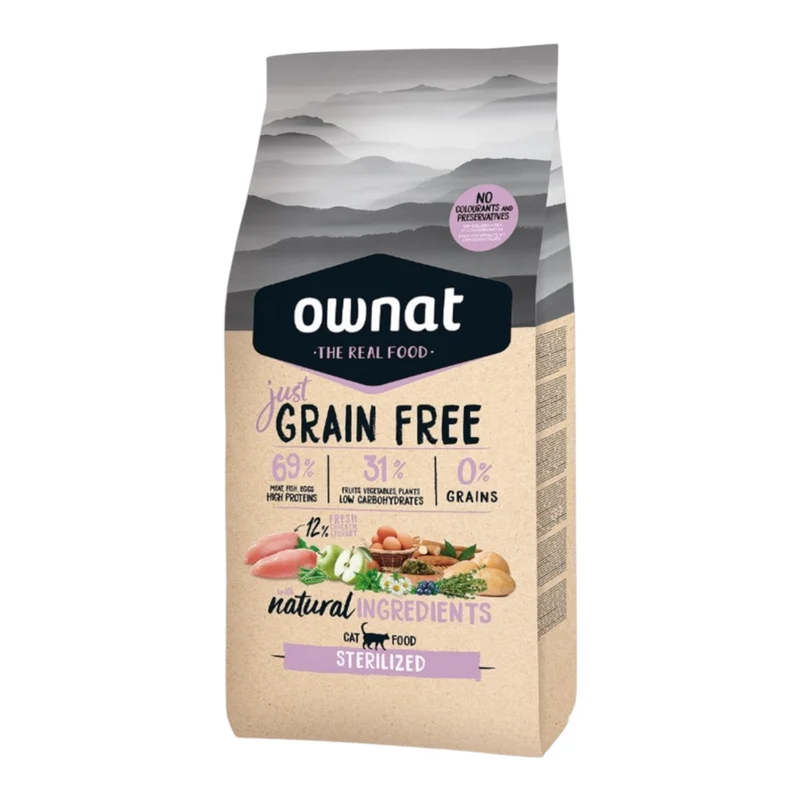Ownat Grain Free Just Sterilized para Gatos — Pienso Sin Cereales
