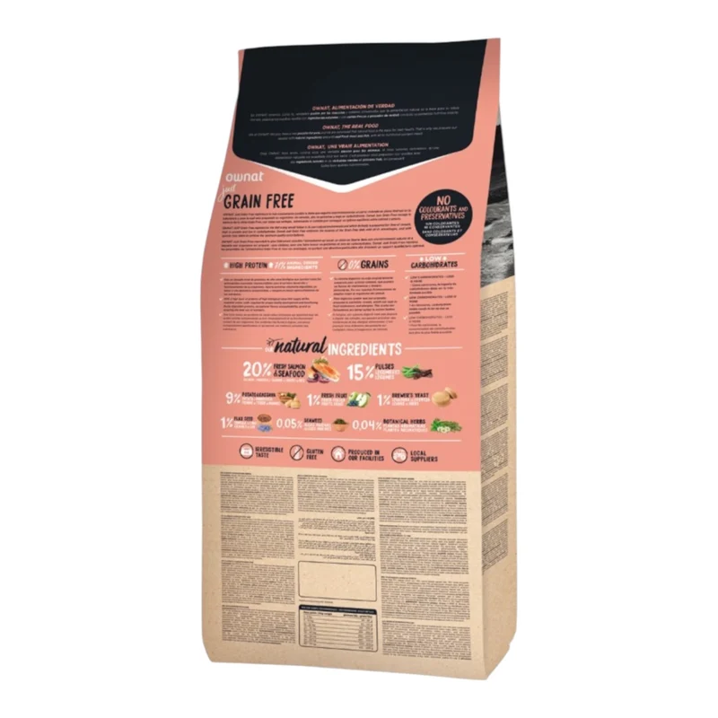 Ownat Just Grain Free Salmón y Marisco para Perros — Sin Cereales