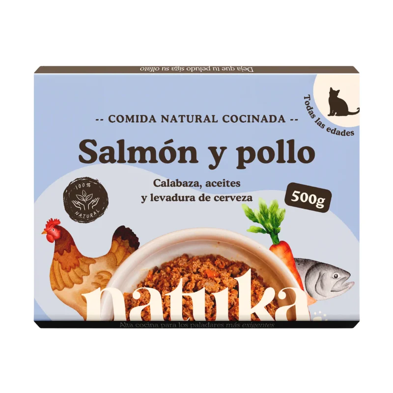 Natuka Menú Cocinado Gato de Salmón y Pollo