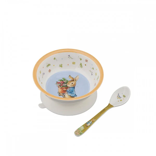 Cuenco Con Ventosa Y Cuchara Amarillo Peter Rabbit Petit Jour