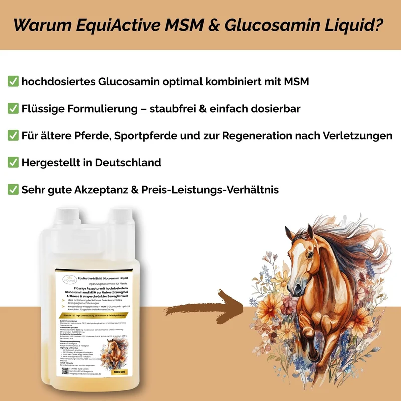 EquiActive MSM & Glucosamina Pferd Líquido 1000ml