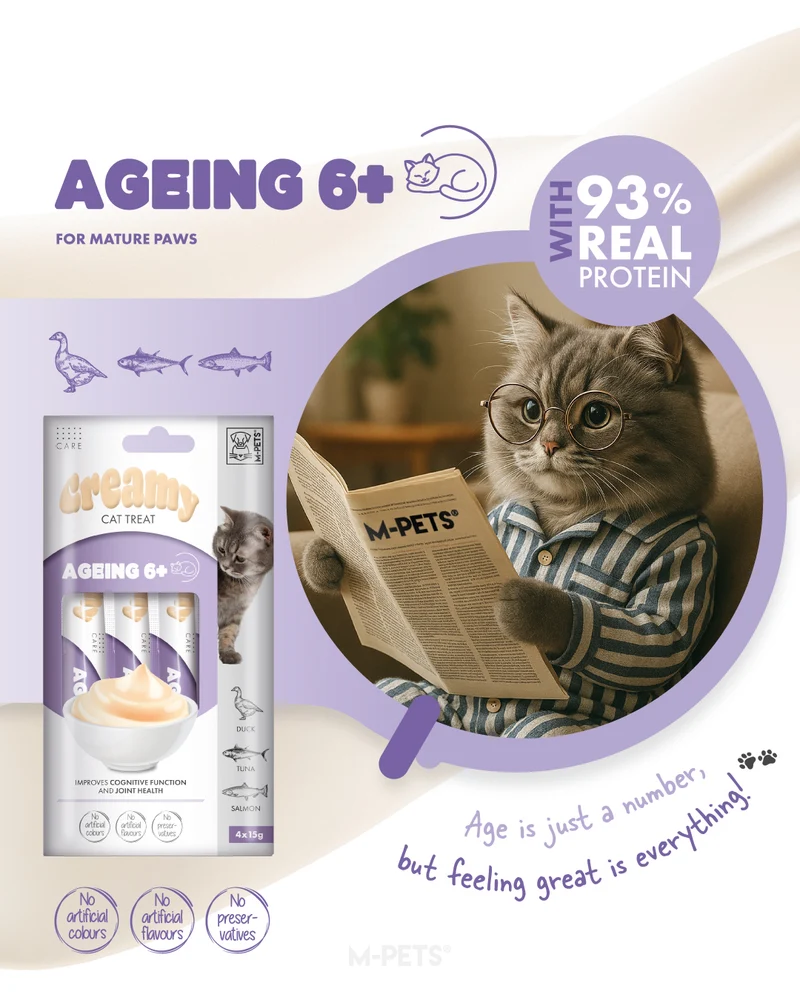 CREAMY with FUNCTIONS - Cat treat Ageing 6+ - Duck & Tuna & Salmon