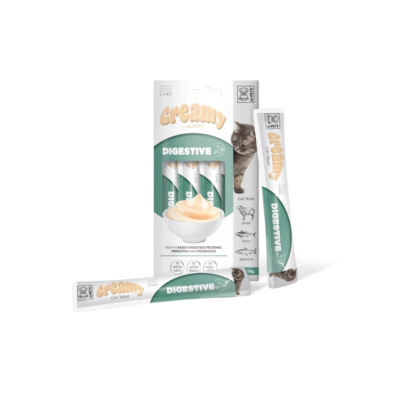 CREAMY with FUNCTIONS - Cat treat Digestive - Lamb & Tuna & Salmon