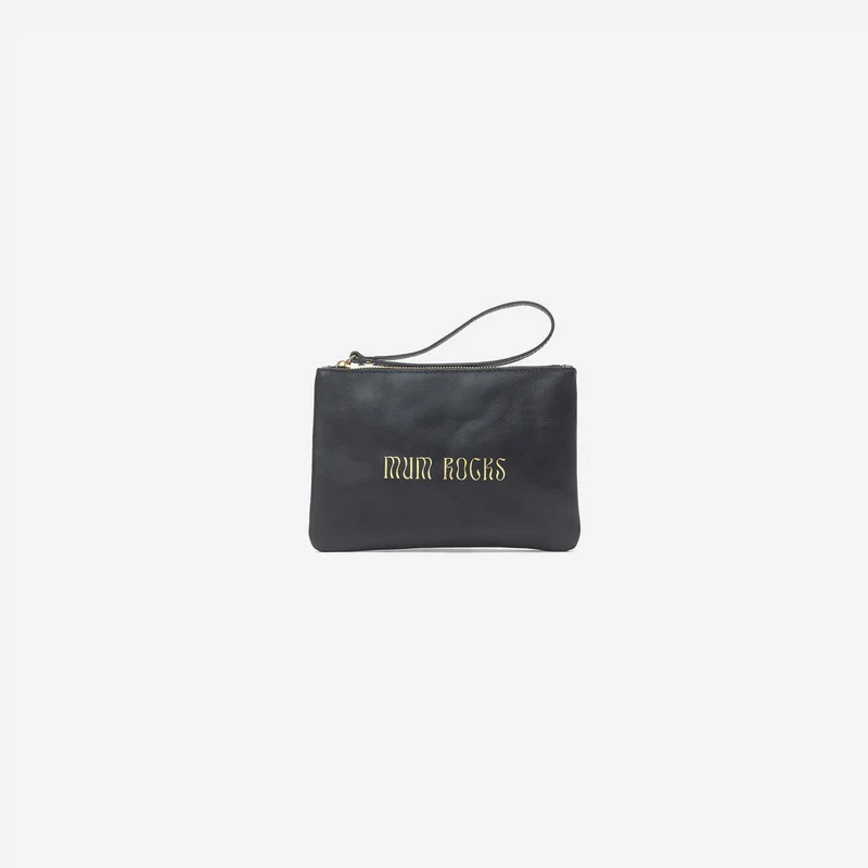 Zipper "Mum Rocks" Black
