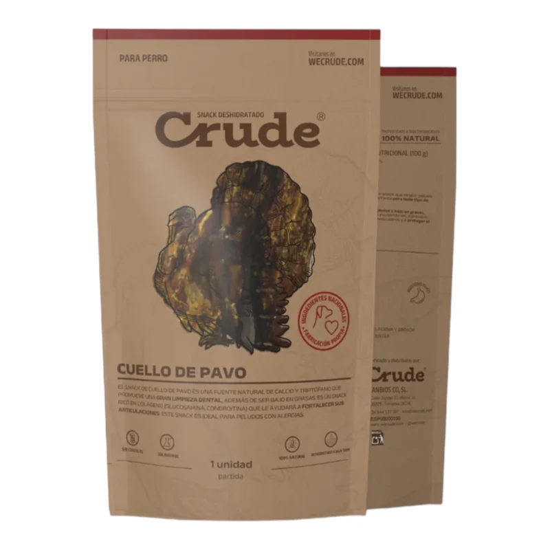 Crude Cuello de Pavo para Perros — Snack Natural Masticación