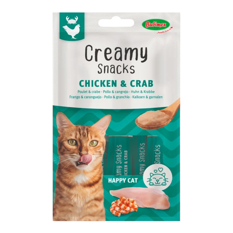 Bubi Creamy Snacks Pollo y Cangrejo para Gatos — Snack Natural
