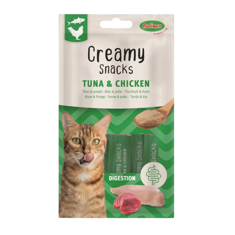 Bubi Creamy Snacks Digestión Pollo y Atún para Gatos — Control Digestivo