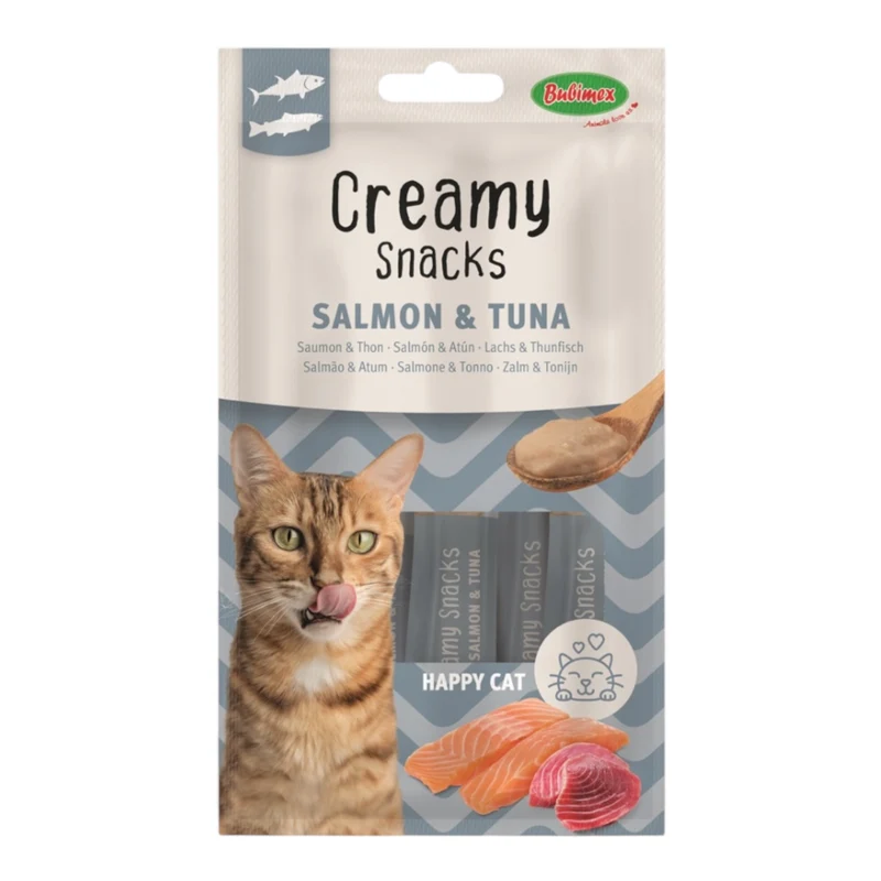 Bubi Creamy Snacks Salmón y Atún para Gatos — Snack Natural Cremoso