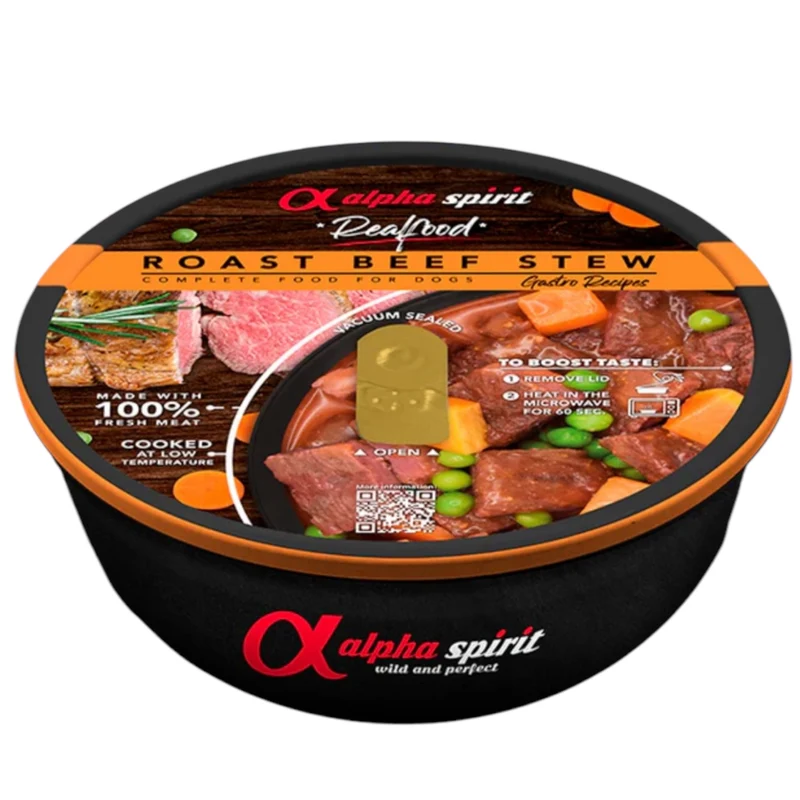 Alpha Spirit Real Food Guiso de Ternera para Perros — Estofado Tradicional