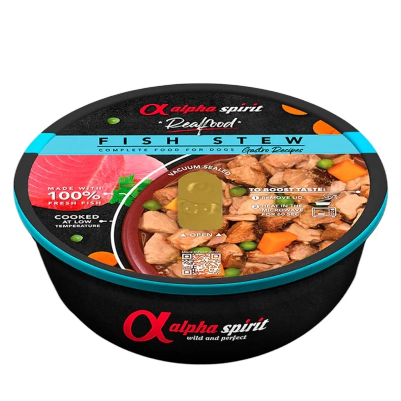 Alpha Spirit Real Food Guiso de Pescado para Perros — Comida Húmeda Natural