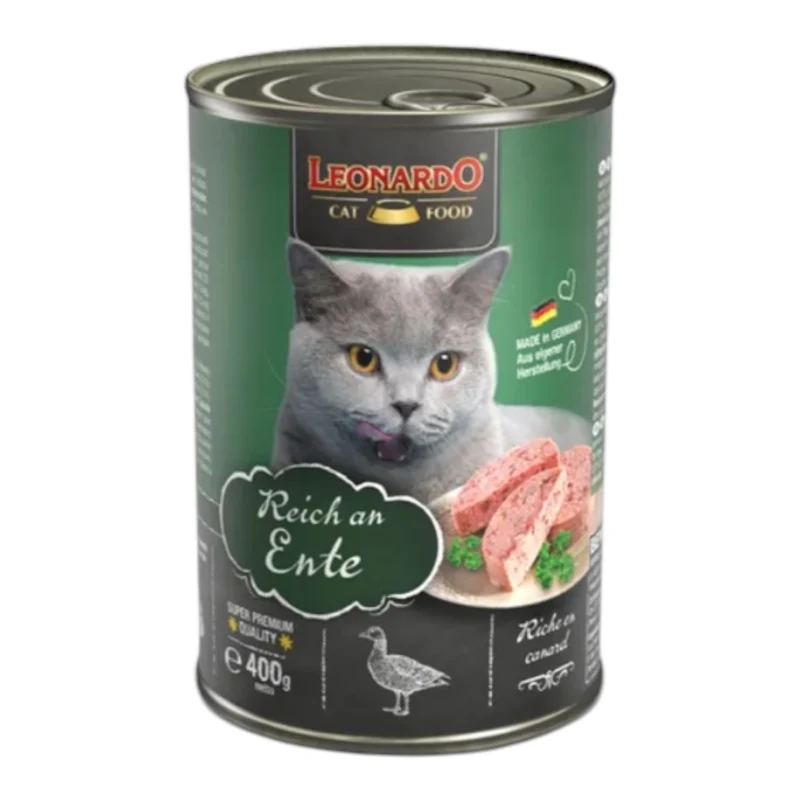 Leonardo Quality Selección Pato para Gatos — Comida Húmeda en Lata 400g