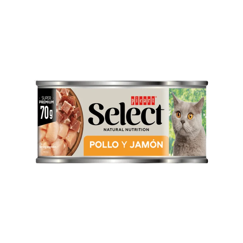 Picart Select Adult Pollo y Jamón Lata Comida Húmeda para Gatos