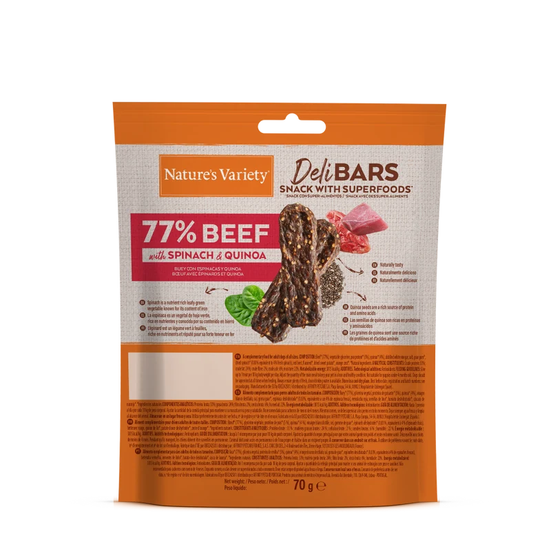 Nature's Variety DeliBars Superfood Ternera Snack para Perros