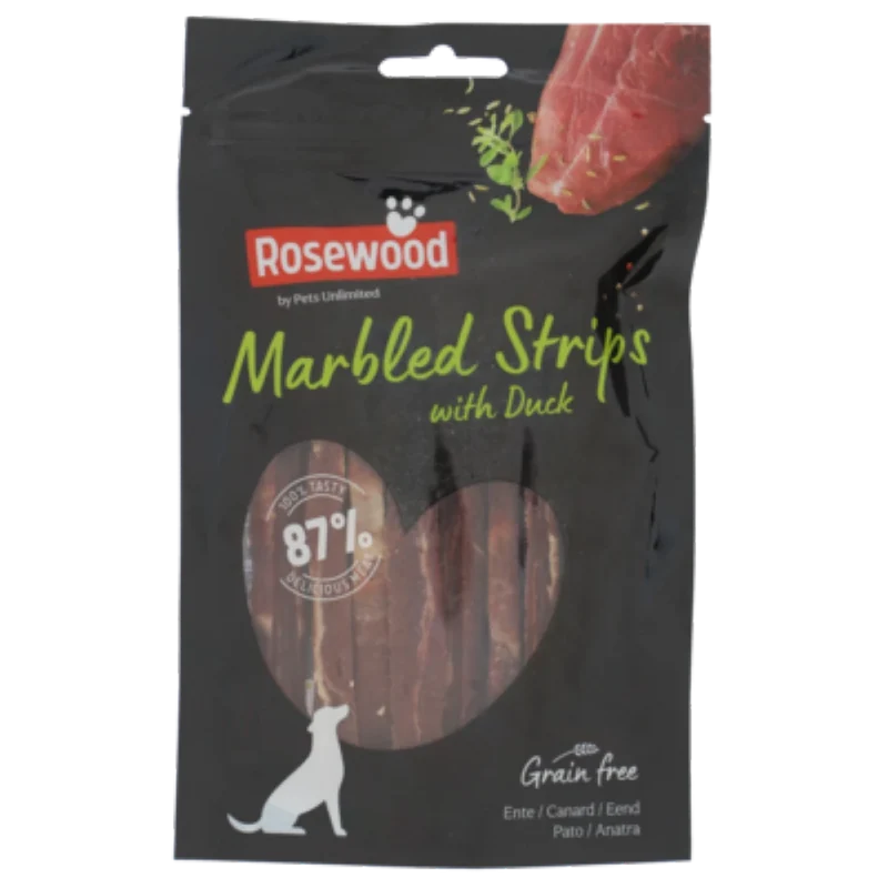 Rosewood Snack Marbled Strips de Pato para Perros