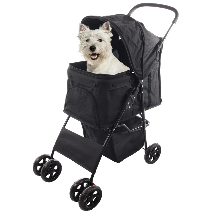 Flamingo Cochecito para Perro Carrito Buggy Negro 46x81,5x98cm