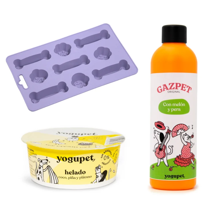 Yogupet SUMMERBOX XV para Perros y Gatos. Pack Verano con Helado, Gazpet y Comedero