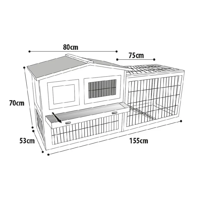 Flamingo Caseta para Conejo Sunshine Cottage 155x53x70cm