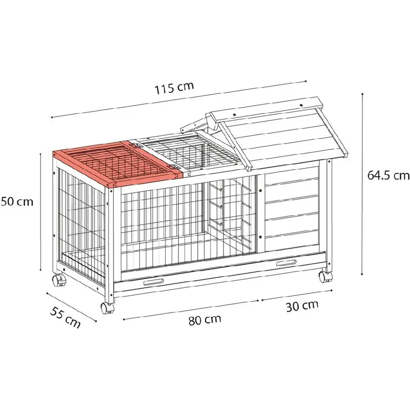 Flamingo Jaula Conejo Honey Rustic 115x56,5x64,5cm