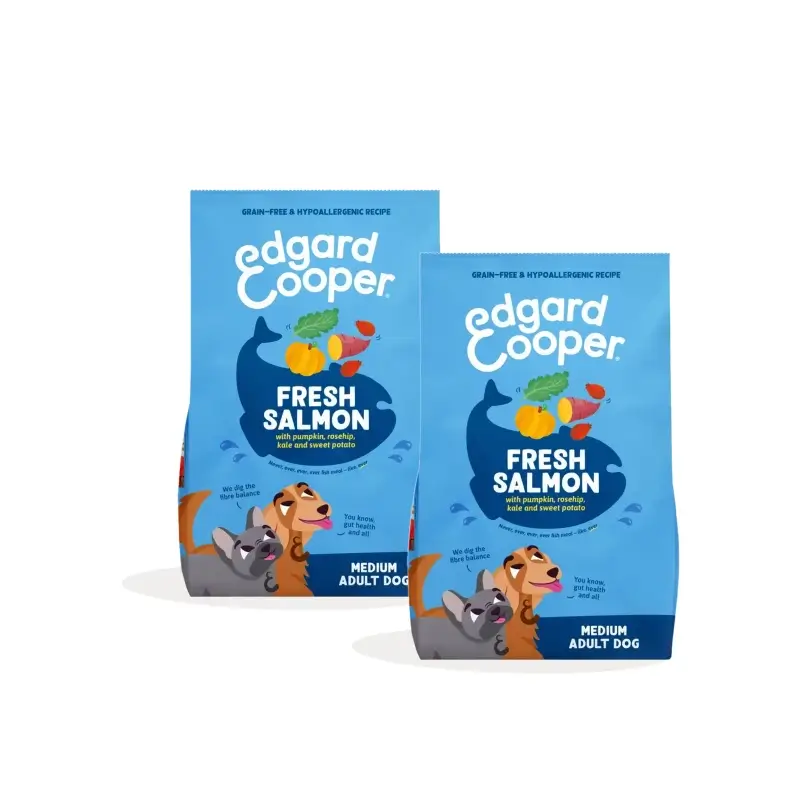 Edgard & Cooper Pienso Perro Adulto Mediano Salmón, Pack 2 x 2,5 kg
