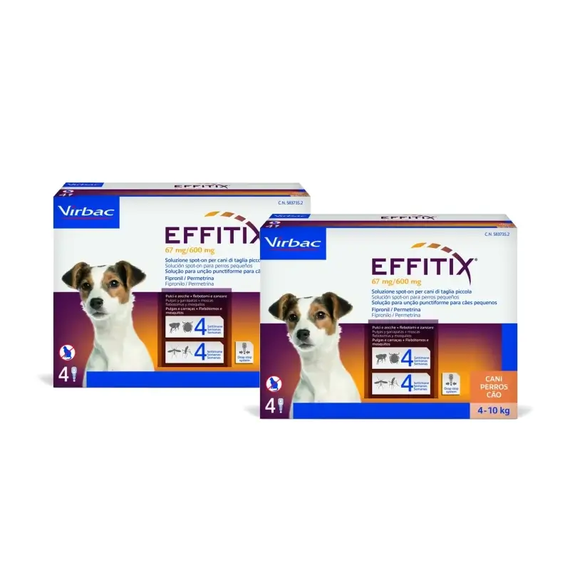Effitix S Antiparasitarios Perros Pequeños 4-10 Kg , pack 2