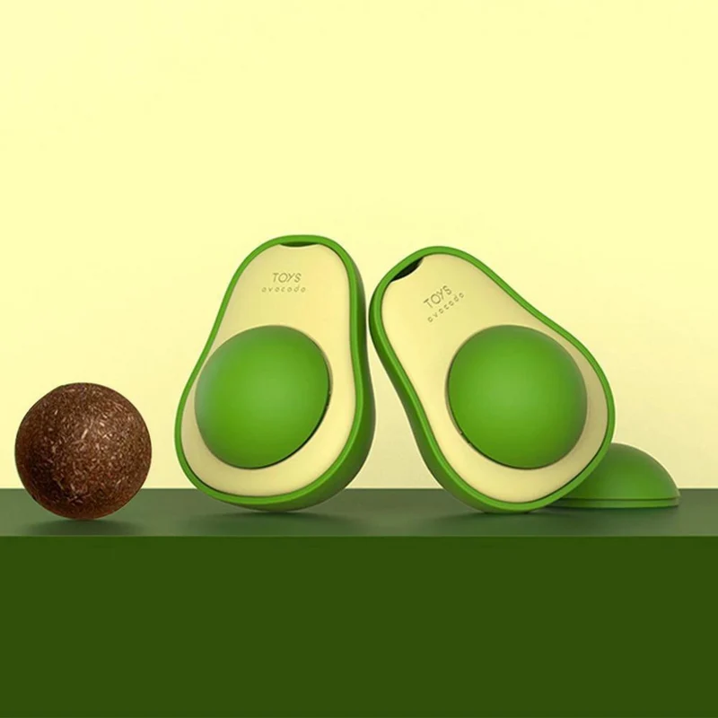 Juguete para gato con diseño de aguacate con bola giratoria con hierba gatuna (catnip)