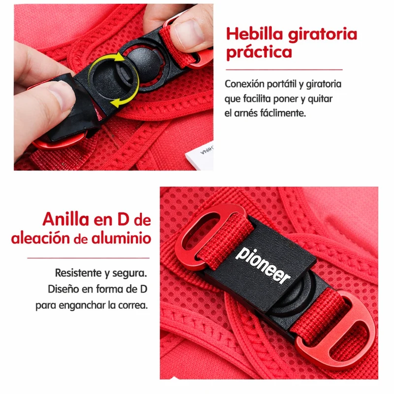 Arnés para perro transpirable. Color rojo